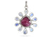 Pave Diamond Rosecut Ruby and Moonstone Pendant, (DPL-2459)